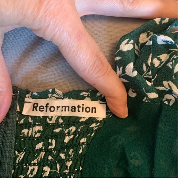 Reformation Green Floral Mini Dress - Picture 9 of 16